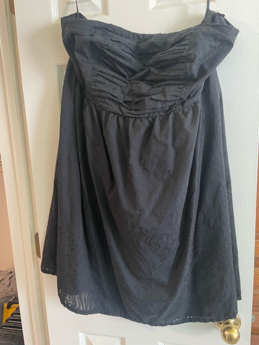 torrid Black Strapless Gathered Bodice Dress